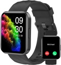 Smart Hodinky pro muže Ženy (Odpověď / Make hovory) Kompatibilní s iPhone / Android telefony, 1.85 "HD Screen Fitness Tracker Heart Rate Monitor 100 + Sports Tracker Watch Vodotěsné (Black)