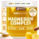 GoBiotix Magnesium Glycinát Prášek - Cortisol doplňky pro ženy a muže - Vysoká absorpce Magnesium Complex Climate Dodatek s citronem, Malate - Cukr zdarma - 420 mg, 60 Servings - Med Citrus