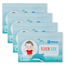 FeverCool Záplaty - Chladicí Záplaty pro horečku, Migréna a bolest hlavy Relief 124; Vyrobeno v USA 124; Cool Teplota 124; Mess & Odor Free Office 124; Dospělí & Kids 2 + 2 124; 4 Packy (16 x Záplaty)