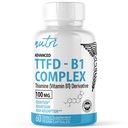 Příroda 's Fusies TTFD Thiamin B1 Dodatek - 100mg 60 Servings - with 8mg Magnesium - No Toxic Fillers - TTFD Thiamin Tetrahydrofurfuryl Disulfid - Třetí strana Laboratoř Testováno - Nutriho doplňky