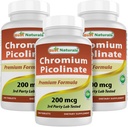 Nejlepší Naturals Chromium Picolinate 200 mcg 240 tablet (240 Počet (balení po 3))