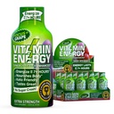 Vitamin Energy Focus + Extra Síla Energy Shot Grape 12 Pack, 260mg přírodní kofein, B-vitaminy, CoQ10, aminokyseliny, Focus, Productivity & Clarity, Nulový cukr, gluten- Free, 1.93 fl oz