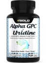 Alpha Gpc + Uridine 900mg - Výkonný nootropic pro zvýšení koncentrace, paměti, energie, nálady a kognitivní výkon - 120 Vegetariánských kapslí