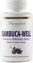Paradise Herbs Sambuca-, Sambucas Nigra, European Elderberry 50: 1 Extract, Super Potent, Ultra Pure, Vegan, Non GMO, Gluten Free, 60 Vegetariánské kapsle