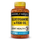 MASON NATURAL Glucosamine & Rybí olej dodatek s DHA & Omega 3 pro společnou a svalovou podporu, 1 měsíc Dodávka Softgel pilulky
