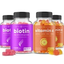 NutraChamps Biotin Gummies (2 balení) a Vitamin C Gummies (2 balení) 4 balení Bundle
