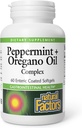 Přírodní faktory, Peppermint & Oregano olejový komplex, potravní pomůcka pro gastrointestinální zdraví, 60 softgelů
