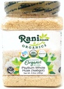 Rani Organics Psyllium Whole Husk Powder (Ilgol), Dietní Fiber Supplement, USDA Organic 9.8oz (280g) PET Jar ~ All Natural Factory 124; Vegan Found 124; Gluten Friendly Factory 124; Non- GMO Foundation 124; Indický původ