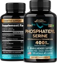Fosfatidylserin 400 mg s L- theaninem, hořčíkem a vitaminem B6, Rhodiola Rosea - Brain, Memory & Focus Support - Certified Non- GMO, Přirozeně odvozené a biologicky dostupné - Made in USA - 120 Сapples