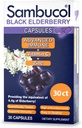 Sambucol Black Elderberry Kapsle - Pokročilý imunitní, vitamín C a zinek, Elderberry Kapsle, Doplněk pro imunitní podporu, Černé Elderberry doplňky, Lepek zdarma, Snadno spolknout Kapsle - 30 Počet