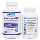 Serracor- NK (300) & Serra- RX 260,000 SU (120) - Scar Tissue Bundle - Acid- Residant Serrapeptáza Proteolytic Systemic Enzyme