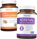 Bundle of Adrenal Support & Organic Ashwagandha - Ashwa-Adrenal Harmony - Adrenal Support & Cortisol Manager (Non- GMO) & Organic Ashwagandha Root Powder 1350mg Serve (120 tablet)