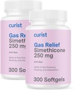 Curist Gas Relief Simethicone 2 Pack - 250 mg Softgels (600 Počet) Stravovací Relief, Bloating Relief & Anti Flatulence Gas Pills pro dospělé AIDS Gas and Bloating Relief (600 Softgels)