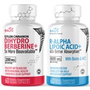 Přírodní fúze Dihydroberberine 200mg (60 tobolek) - R Alfa kyselina lipoová 600mg (60 tobolek)