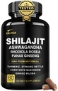 8-in-1 Shilajit pro muže a ženy s Ashwaganda Himalayan Organic Dodatek s Rhodiola Rosea, ženšen, kurkuma, Houba, pro imunitní podporu, energie, klid, soustředění, Clarity, Spánek, Cortisol