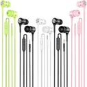 Kabelové sluchátka s mikrofonem 5 Pack, in- ucho sluchátka s těžkými Bass, vysoce zvuk kvalitní sluchátka kompatibilní s iPadem, Laptop, MP3, Android Smartphony, Vhodné vše 3.5mm Jack Device