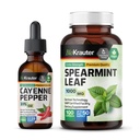 BIO KRAUTER Cayenne Pepper tinktura 2 Fl. Oz. & Spearmint 100 Kapsle