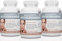 Bylinné nutriční fytoceramidy z rýže s biotinovým vitamínem A, C, D a E, Tři balení po lahvičce, 180 tobolek 40 mg