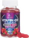 Vitamin D3 Doplněk Gummy 5000 IU (125 mcg) Dietní vitaminy D pro muže a ženy - Kost, zuby, svalová a imunitní podpora zdraví, vysoká potence VIT D3 Příroda Non- GMO & Gluten Free - 60 Gummies