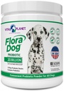 Vital Planet - Flora Dog Probiotic Powder Supplement s 20 miliardami kultur a 10 proužky, High Potency Imunity and Digestive Support Probiotics for Dogs, 3.92 oz., 111 Grams, 30 Servings