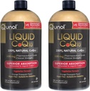 Qunol Liquid CoQ10 100mg, Superior Absorpce Přírodní doplněk Forma Coenzym Q10, Antioxidant pro srdeční zdraví, Orange Ananas Ochucené, 60 Serings, 20.3 oz Lahvička, Balení 2