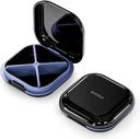 Pouzdro pro malé pilulky, cestovní plnicí box, portable Pill Organizátor, Balíček pro kapsy 4 Compartments, Denní Compact Travel Medicine Holder pro vitamíny Medikace (Black)