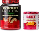 Nutrology TRIPACT Vegan Protein Powder, for Vegan Protein Shake, Arašídové máslo Vanilla (20 Servings) & Beet Active, Natural Pre- Workout Powder, Passion Fruit Flavor (30 Serings)