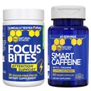 NATURAL STACKS Smart Caffeine + Focus Bites Bundle - Kofein & Paraxantine doplňky - Podporuje energii a soustředění * - No Jitters or Crash - 90 Kusy