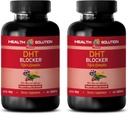 Vlasový růst Vlasové vitamíny Bez biotinu - DHT Block Vlasový komplex - Pro muže a ženy - Podpora Zdravý růst vlasů - Saw Palmetto Extract Kapsle - 2 Lahve 120 Obalené tablety