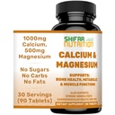 SHIFAA NUTRIATION HALAL vápník doplněk hořčíku w / vitamín D3 CLAS124; vápník 1000 mg, hořčík 500mg CLAS124; 30 Doručování, Non-GMO CLAS124; Struktura a síla kostí, zuby, kardiovaskulární a svalová podpora