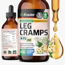 BIO KRAUTER Leg křeče tinktura s kvasinkou - zázvor & heřmánkový tekutý extrakt pro nohy křeče - Přírodní alkohol & cukr zdarma Formule - Vegan kapky 4 FL.Oz.