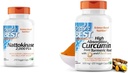 Doctor 's BEST Nattokinase, Non- GMO, Vegan, Gluten Free, 270 Veggie Caps & DRB-00107 Vysoký absorpční kurkumin z Turmeric Root s C3 Complex & BioPerine 500mg