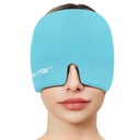 EXQUISLIFE Migréna Bolest hlavy Relief Cap, Gel Ice Head Wrap, Hot and Cold Therapy, Head Eyes Mask for Sinus, Puffy Eyes, Tension and Stress Relief (Blue)