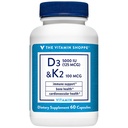 Vitamin D3 & K2 - Imunitní podpora a zdraví kostí - 5 000 IU (60 tobolek)