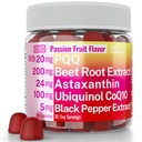 SHIZAM Ubiquinol CoQ10 PQQ Astaxanthin Beets Gummies, Super Mitochondrial ATP doplňky měkké Chews tekuté pilulky prášek Alt, Beet- Root