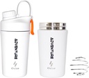 Ozizo Protein Mixing Cup for Protein Mixes - 20 Ounces Stainless Steel Shaker Lahvička, Izolované, Leak Proof, Odor Resistant, Small Cute Gym Mixer for Men, Women, Boys, Girls, Hot & Cold Drinks