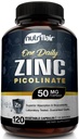 NutriFlair Zinkový Pikolinát 50 mg, 120 Kapsle - Maximální absorpce Doplňkové pilulky zinku - Imunitní systém Booster, Imunity Defense, Výkonný Non- GMO Antioxidant - Porovnat s glukonát, Citrát, Oxid