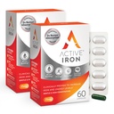 Active Iron Supplement 25mg - Klinicky osvědčené zvýšení hladiny železa a energie - Gentle, Non- Constipating, Vysoce absorbované - 120 Kapsle