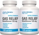 P Puregen Labs Extra Strength Gas Relief Softgels with Simethicone 125 mg IR 124; Fast Relieve of Pressure, Floating and Pain Discomform - 2 Pack IR 124; Total 240 Softgels