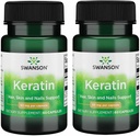 Swanson Keratin (z tibetské vlny) - přírodní doplněk na podporu zdravé klouby, vlasy, kůže a nehty - Pomáhá Nourish zdravé spojovací tkáně - (60 Kapsle, 50mg každý) (2 Pack)