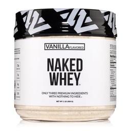 NAKED Vanilla syrovátka protein 1Lb, Pouze 3 ingredience, Všechny přírodní tráva Fed syrovátkové bílkoviny prášek + Vanilla + kokosové cukří- GMO- zdarma, Soy zdarma, gluten zdarma. Pomoc růst svalů, 12 Služeb