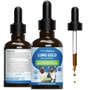 Pet Wellbeing Lung Gold pro kočky - Imunitní podpora plic, Dolní Respirační zdraví, Open Airways, Normální dýchání, Reishi, Coptis - Veterinarian- aplikovaný bylinný dodatek - 2 oz (59 ml)