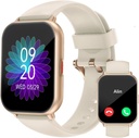RUIMEN Chytré hodinky pro ženy muže (Odpověď / Make hovory, 2 kapel v ceně), 1.8 "Smartwatch pro iOS / Android telefony, Fitness Tracker srdeční frekvence / Sleep Monitor Digital Watch Vodotěsné Minky Bílá