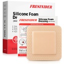 FRESINIDER Silikonový pěnový oděv s adhezivním okrajem - Obvaz na zranění - Silikonový foam Pad - Balení 10 - 4 x 4 Inches Velké vodotěsné obvazy - Vlastní adhezivní péče o zranění a Dressings