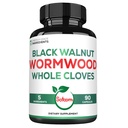 Satoomi 5 in 1 Wormwood Kapsle Dodatek - s černým ořechem Cloves Turmeric a Berberine HCl - 90 Kapsle - imunitní systém & Digestion Health