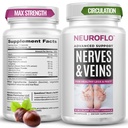 Mizzle Leg Circulation Dodatek - Podporuje Nervy, Závody s 1470mg, 8 v 1 Capsule of Chestnut, Diosmin, Hawthorn pro maximální úlevu v nohou, nohy, kotníky, Kalvy, nohy - Neuroflo