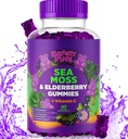 Sea Moss Gummies & Elderberry - Vitamin C + Zink - Extra síla imunitní a štítné žlázy podpora Booster Gummy Medvědy pro děti a dospělé - 60 Seamoss Gummies - Vyrobeno v USA