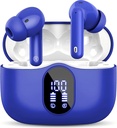 Bezdrátové sluchátka Bluetooth 5.3 Sluchátka Bass Stereo Ušní Budy s hlukem Cancelling Mic LED displej v Ušní sluchátka IP7 Vodotěsný 36H Playtime pro Laptop Pad Phones Sportovní Workout Blue