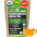 U.S. Wellness Naturals Organic Gunpowder Green Tea CLANE124; Loose Leaf CLANE124; Premium Quality CLANE124; 100% Certified Organic Green Tea CLANE124; 16oz / 453g CLANE124; 200 + Cups