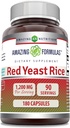 Amazing Appendias Red Yeast Rice 1200mg Per Serving Capsules Supplementary 124; Non- GMO CLANE124; Gluten Free CLANE124; Made in USA (180 Count)